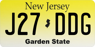 NJ license plate J27DDG