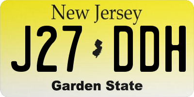 NJ license plate J27DDH