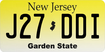 NJ license plate J27DDI