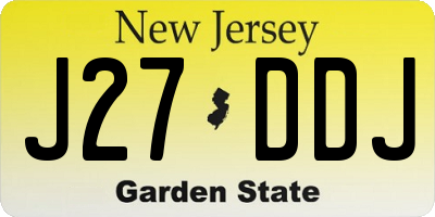NJ license plate J27DDJ
