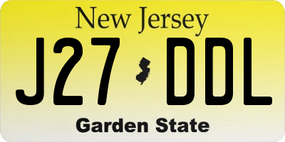 NJ license plate J27DDL