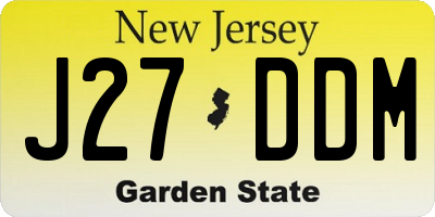 NJ license plate J27DDM