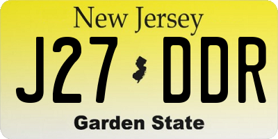 NJ license plate J27DDR