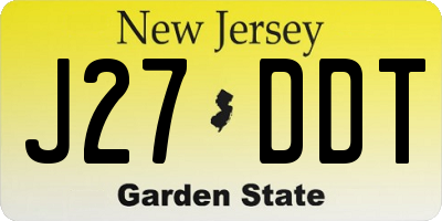 NJ license plate J27DDT
