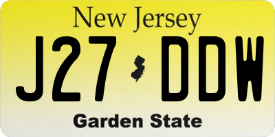NJ license plate J27DDW