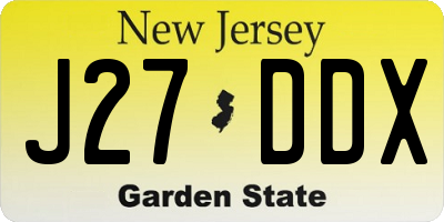 NJ license plate J27DDX
