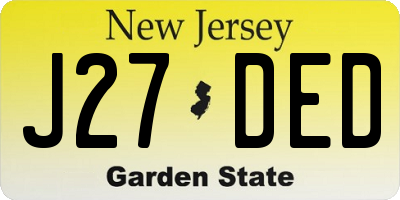 NJ license plate J27DED