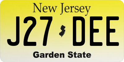 NJ license plate J27DEE