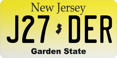 NJ license plate J27DER
