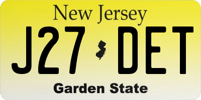 NJ license plate J27DET
