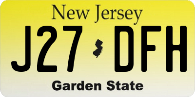 NJ license plate J27DFH