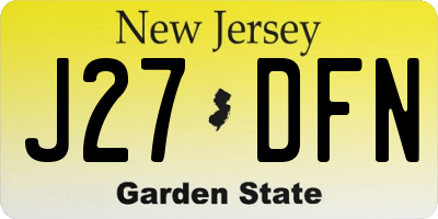 NJ license plate J27DFN