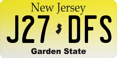 NJ license plate J27DFS