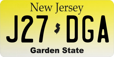 NJ license plate J27DGA