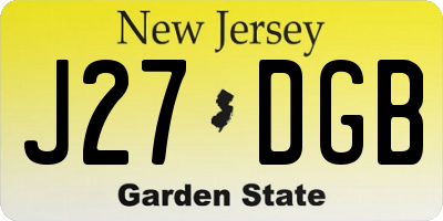 NJ license plate J27DGB