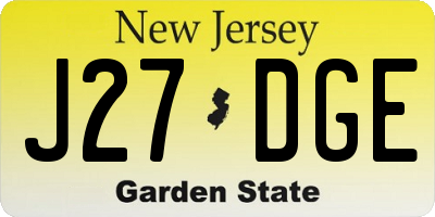 NJ license plate J27DGE