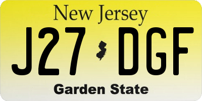 NJ license plate J27DGF