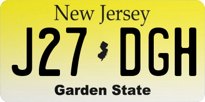 NJ license plate J27DGH