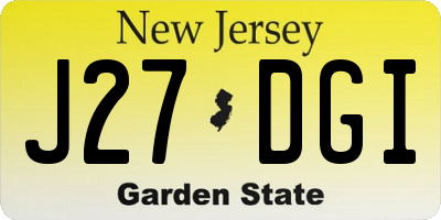 NJ license plate J27DGI