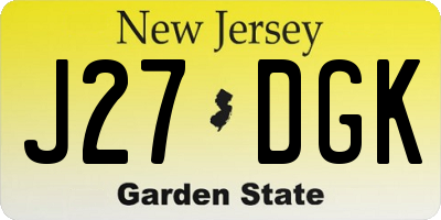 NJ license plate J27DGK