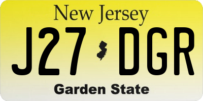 NJ license plate J27DGR