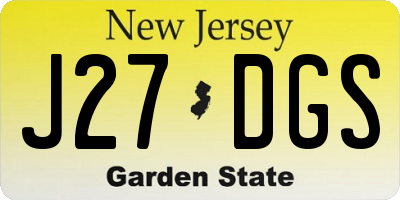 NJ license plate J27DGS