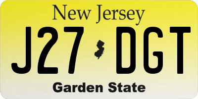 NJ license plate J27DGT