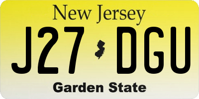 NJ license plate J27DGU