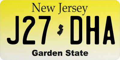 NJ license plate J27DHA