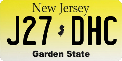 NJ license plate J27DHC