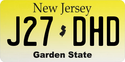 NJ license plate J27DHD