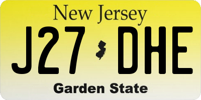 NJ license plate J27DHE