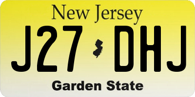 NJ license plate J27DHJ