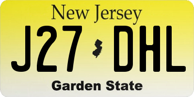 NJ license plate J27DHL