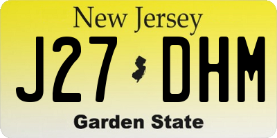 NJ license plate J27DHM
