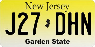 NJ license plate J27DHN