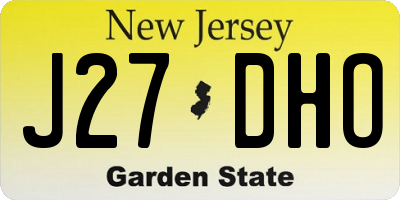 NJ license plate J27DHO