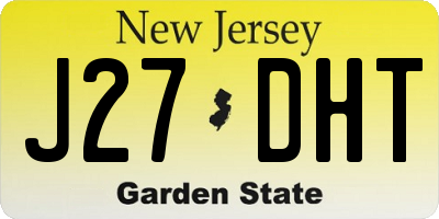 NJ license plate J27DHT