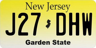 NJ license plate J27DHW