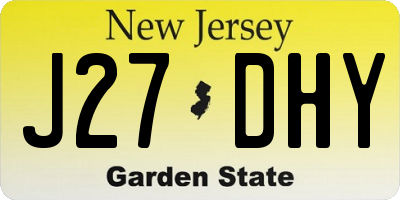 NJ license plate J27DHY