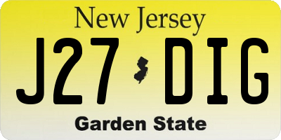 NJ license plate J27DIG