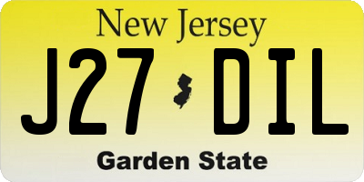 NJ license plate J27DIL