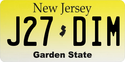 NJ license plate J27DIM