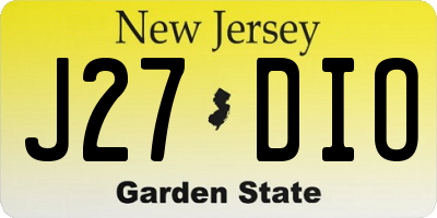NJ license plate J27DIO