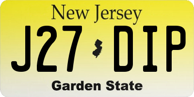 NJ license plate J27DIP
