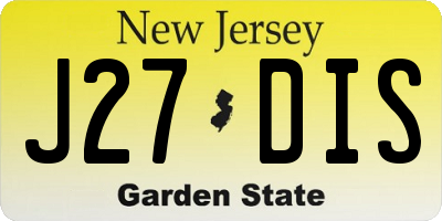 NJ license plate J27DIS