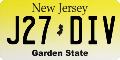 NJ license plate J27DIV