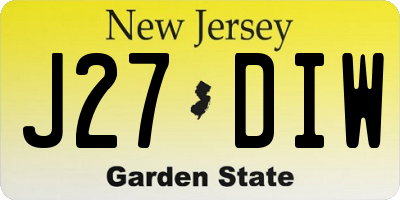 NJ license plate J27DIW