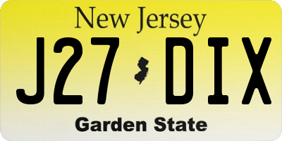 NJ license plate J27DIX