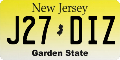 NJ license plate J27DIZ